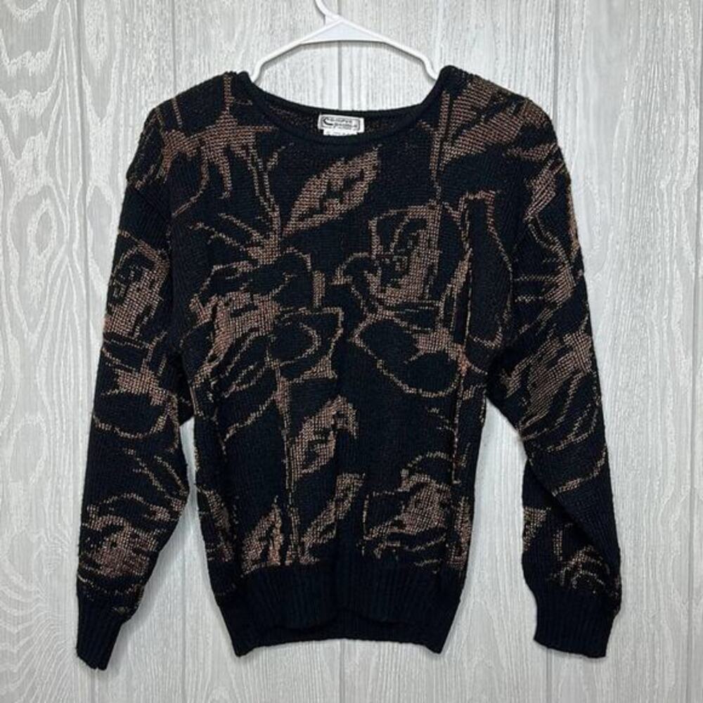 Campus casuals wool blend black‎ and knit sweater size small